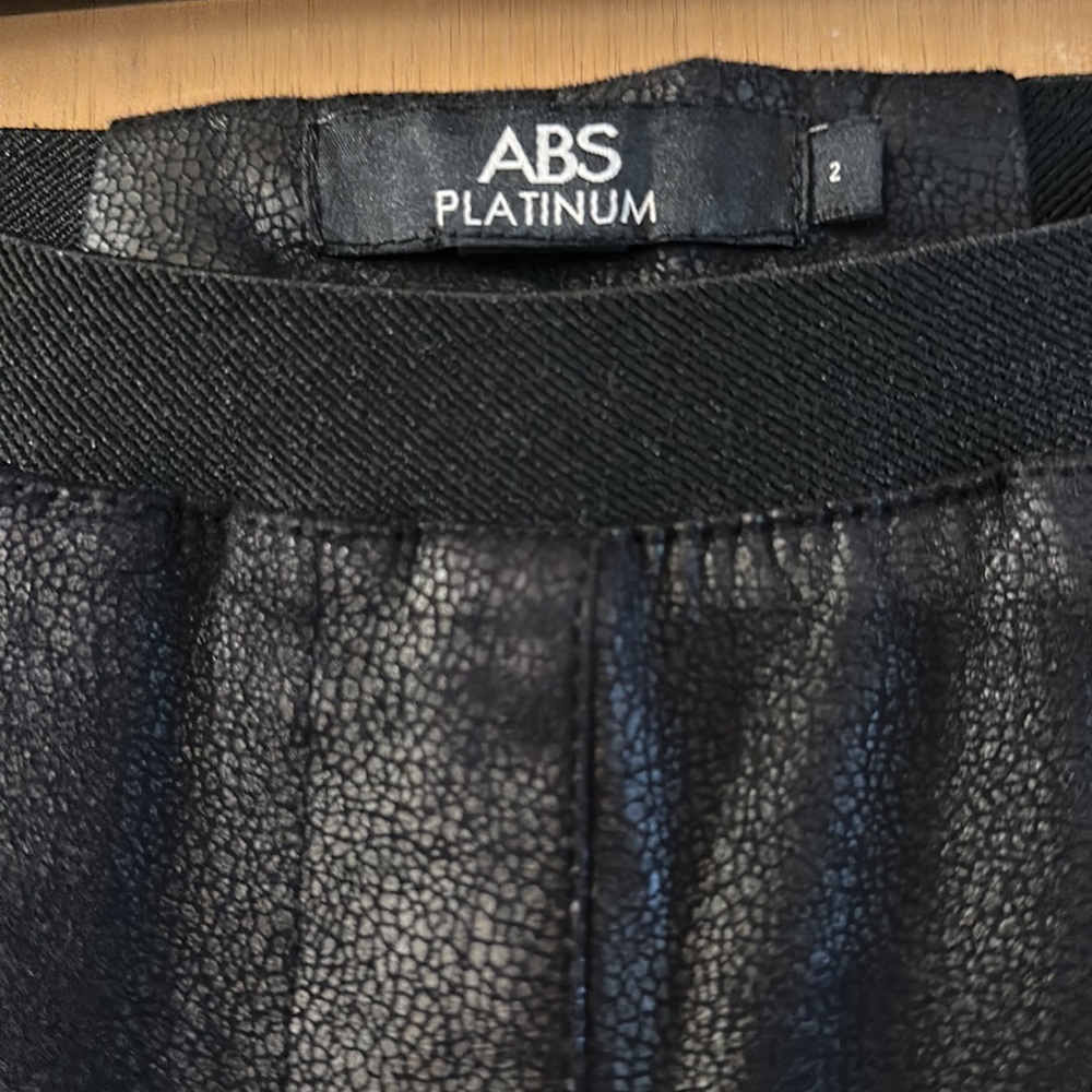 ABS Platinum Women’s Faux Leather Leggings Black Size 2 - Picture 5 of 12